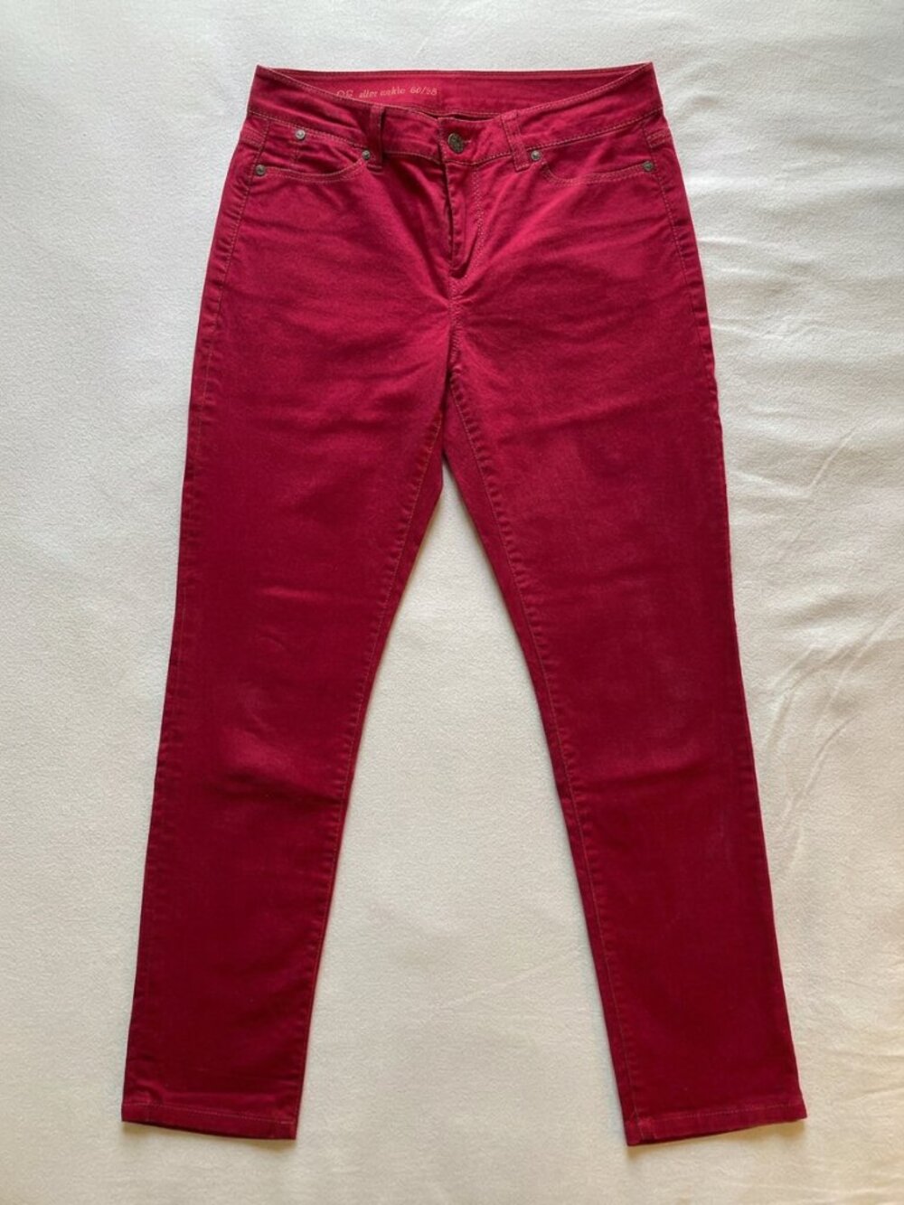 Talbots Heritage Cranberry Red Slim Ankle Jeans Petite 6P/28